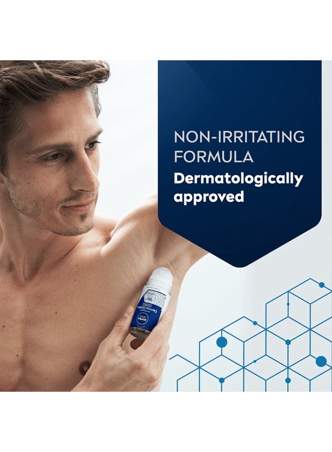 نيفيا مزيل عرق نيفيا للرجال ديرما دراي كونترول، مضاد للتعرق، يدوم 96 ساعة، رول أون، 50 مل - Image 3